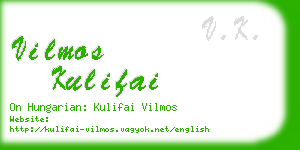 vilmos kulifai business card